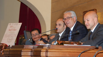 Emilio Floris e Giovanni Giagoni durante la presentazione della Festa di Sant'Efisio